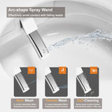 Unikoo Smart Toilet - Auto Open/Close, One Piece Elongated Design, LED Display ADA Compliant Comfort Height Toilet, Foot Sensor Flush, Auto Flush System, Heated Seat, Night Light for Modern Bathroom