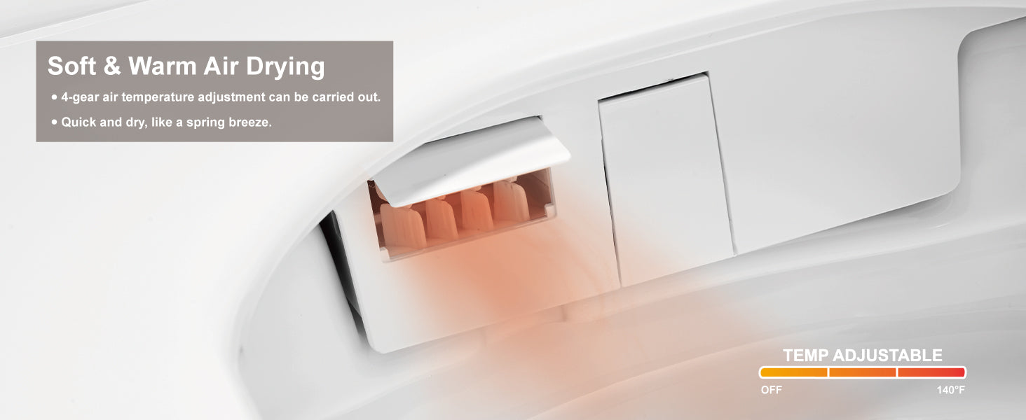 Unikoo Smart Toilet - Auto Open/Close, One Piece Elongated Design, LED Display ADA Compliant Comfort Height Toilet, Foot Sensor Flush, Auto Flush System, Heated Seat, Night Light for Modern Bathroom