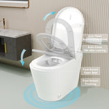 Unikoo Smart Toilet - Auto Open/Close, One Piece Elongated Design, LED Display ADA Compliant Comfort Height Toilet, Foot Sensor Flush, Auto Flush System, Heated Seat, Night Light for Modern Bathroom