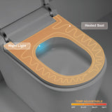 Unikoo Smart Toilet - Auto Open/Close, One Piece Elongated Design, LED Display ADA Compliant Comfort Height Toilet, Foot Sensor Flush, Auto Flush System, Heated Seat, Night Light for Modern Bathroom