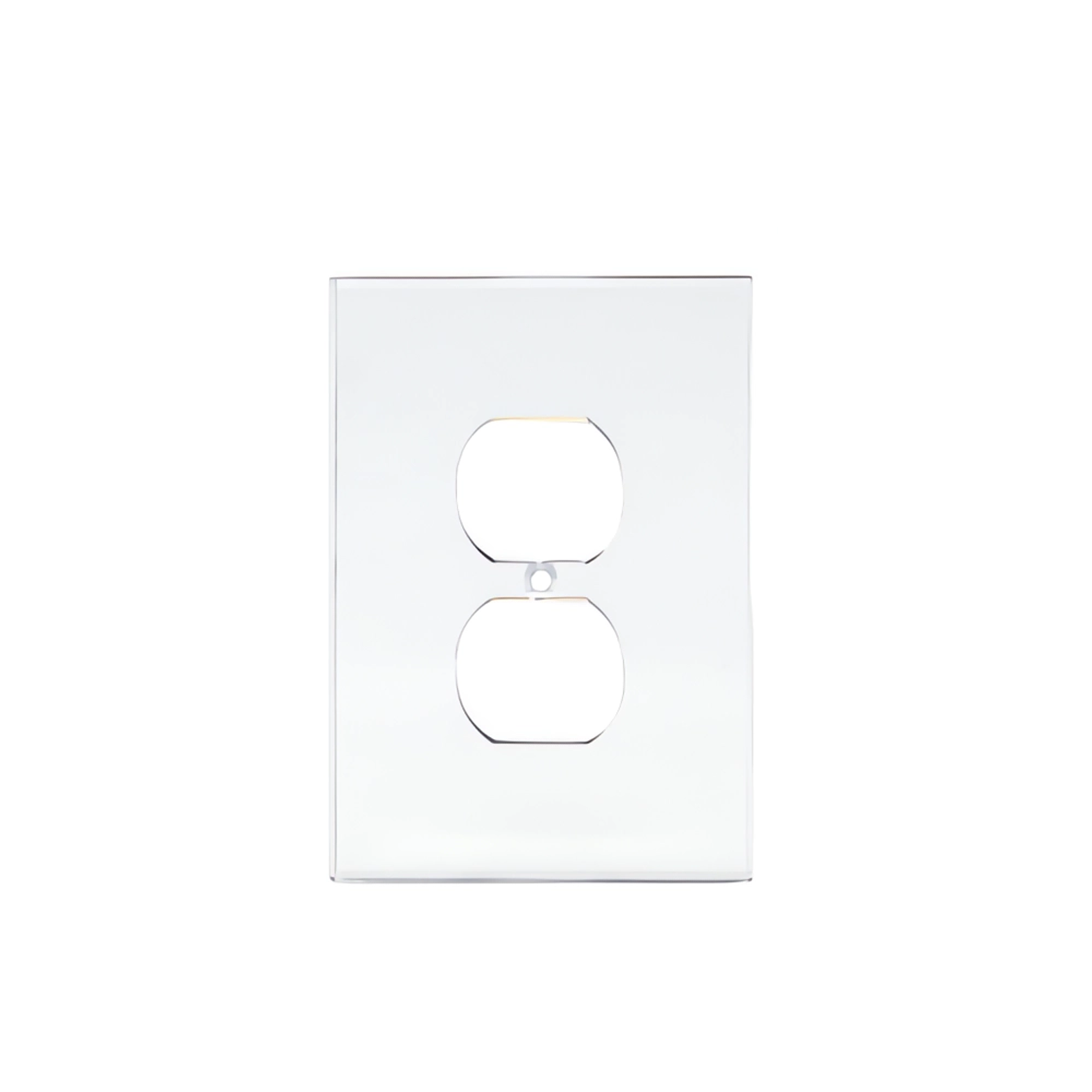 Clear Single Duplex Plug Acrylic Mirror Plate