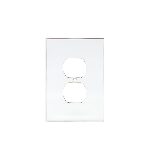 Clear Single Duplex Plug Acrylic Mirror Plate