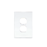Clear Single Duplex Plug Acrylic Mirror Plate