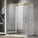 UKS04RP 50 to 55 in. W X 38-40 in. D X 76 in. H Frameless Sliding Shower Door in with EnduroShield 3/8 in. Clear Glass