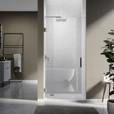 UKH07A 24-3/8 in. to 25 in. W X 80 in. H Frameless Hinged Shower Door with EnduroShield 3/8 in. Clear Glass