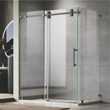 UKS04RP 50 to 55 in. W X 38-40 in. D X 76 in. H Frameless Sliding Shower Door in with EnduroShield 3/8 in. Clear Glass
