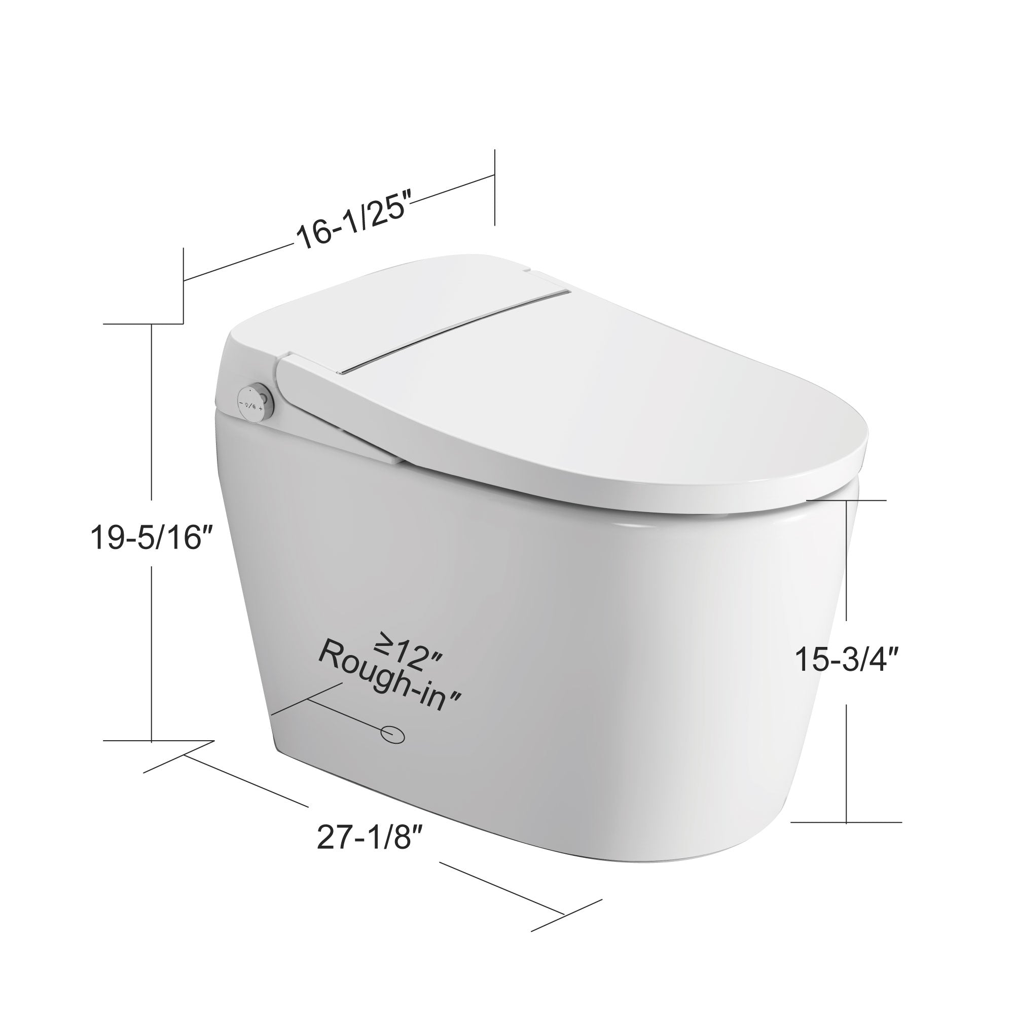 Unikoo One-Piece Smart Toilet with Auto Open/Close Lid, Foot Sensor Flush, Heated Seat & ADA Comfort Height