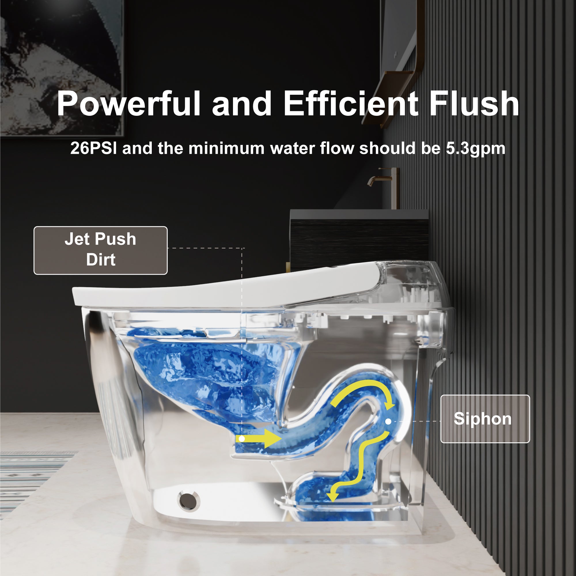 Unikoo One-Piece Smart Toilet with Auto Open/Close Lid, Foot Sensor Flush, Heated Seat & ADA Comfort Height