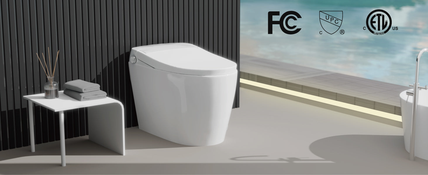 Unikoo One-Piece Smart Toilet with Auto Open/Close Lid, Foot Sensor Flush, Heated Seat & ADA Comfort Height