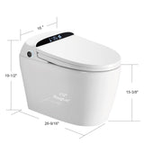 Unikoo Smart Toilet - Auto Open/Close, One Piece Elongated Design, LED Display ADA Compliant Comfort Height Toilet, Foot Sensor Flush, Auto Flush System, Heated Seat, Night Light for Modern Bathroom
