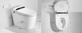 Unikoo Smart Toilet - Auto Open/Close, One Piece Elongated Design, LED Display ADA Compliant Comfort Height Toilet, Foot Sensor Flush, Auto Flush System, Heated Seat, Night Light for Modern Bathroom