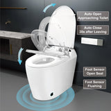 Unikoo Smart Toilet - Auto Open/Close, One Piece Elongated Design, LED Display ADA Compliant Comfort Height Toilet, Foot Sensor Flush, Auto Flush System, Heated Seat, Night Light for Modern Bathroom