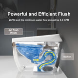 Unikoo Smart Toilet, One Piece Elongated Toilet with Foot Sensor, ADA Comfort Height, Blackout Flush, Auto Flush, Heated Seat, Nightlight for Bathroom