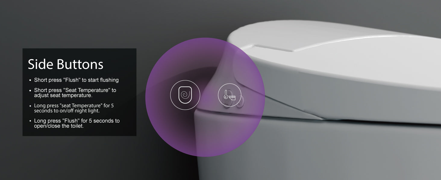 Unikoo Smart Toilet, One Piece Elongated Toilet with Foot Sensor, ADA Comfort Height, Blackout Flush, Auto Flush, Heated Seat, Nightlight for Bathroom