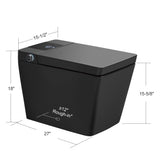 Unikoo Smart Toilet - Auto Open/Close, One Piece Elongated Design, LED Display ADA Compliant Comfort Height Toilet, Foot Sensor Flush, Auto Flush System, Heated Seat, Night Light for Modern Bathroom