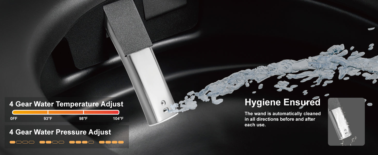 Unikoo Smart Toilet - Auto Open/Close, One Piece Elongated Design, LED Display ADA Compliant Comfort Height Toilet, Foot Sensor Flush, Auto Flush System, Heated Seat, Night Light for Modern Bathroom