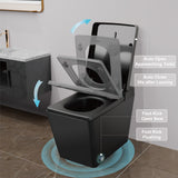 Unikoo Smart Toilet - Auto Open/Close, One Piece Elongated Design, LED Display ADA Compliant Comfort Height Toilet, Foot Sensor Flush, Auto Flush System, Heated Seat, Night Light for Modern Bathroom