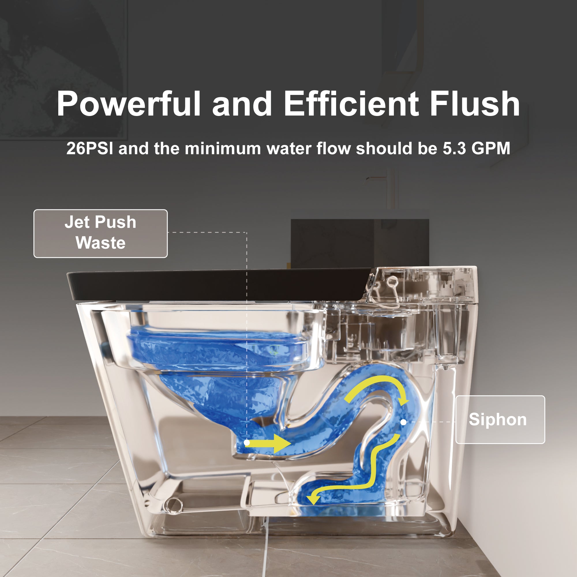 Unikoo Smart Toilet - Auto Open/Close, One Piece Elongated Design, LED Display ADA Compliant Comfort Height Toilet, Foot Sensor Flush, Auto Flush System, Heated Seat, Night Light for Modern Bathroom