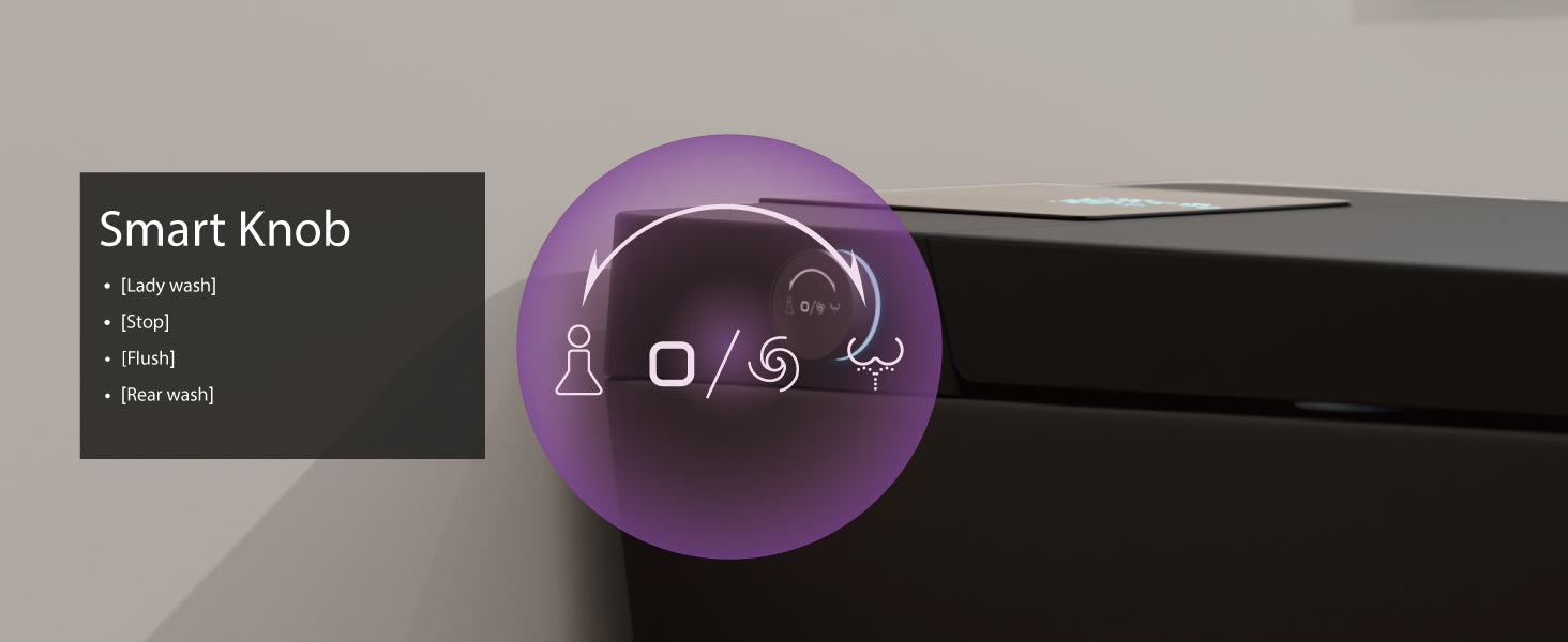 Unikoo Smart Toilet - Auto Open/Close, One Piece Elongated Design, LED Display ADA Compliant Comfort Height Toilet, Foot Sensor Flush, Auto Flush System, Heated Seat, Night Light for Modern Bathroom