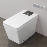 Unikoo Smart Toilet - Auto Open/Close, One Piece Elongated Design, LED Display ADA Compliant Comfort Height Toilet, Foot Sensor Flush, Auto Flush System, Heated Seat, Night Light for Modern Bathroom