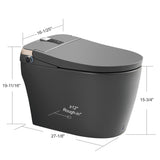 Unikoo Smart Toilet - Auto Open/Close, One Piece Elongated Design, LED Display ADA Compliant Comfort Height Toilet, Foot Sensor Flush, Auto Flush System, Heated Seat, Night Light for Modern Bathroom