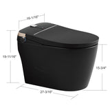 Unikoo Smart Toilet - Auto Open/Close, One Piece Elongated Design, LED Display ADA Compliant Comfort Height Toilet, Foot Sensor Flush, Auto Flush System, Heated Seat, Night Light for Modern Bathroom
