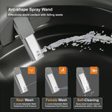 Unikoo Smart Toilet - Auto Open/Close, One Piece Elongated Design, LED Display ADA Compliant Comfort Height Toilet, Foot Sensor Flush, Auto Flush System, Heated Seat, Night Light for Modern Bathroom