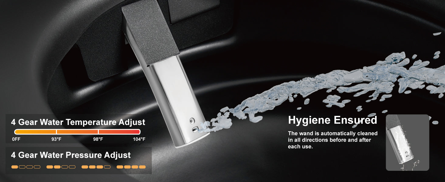 Unikoo Smart Toilet - Auto Open/Close, One Piece Elongated Design, LED Display ADA Compliant Comfort Height Toilet, Foot Sensor Flush, Auto Flush System, Heated Seat, Night Light for Modern Bathroom