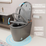 Unikoo Smart Toilet - Auto Open/Close, One Piece Elongated Design, LED Display ADA Compliant Comfort Height Toilet, Foot Sensor Flush, Auto Flush System, Heated Seat, Night Light for Modern Bathroom