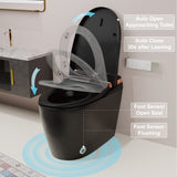 Unikoo Smart Toilet - Auto Open/Close, One Piece Elongated Design, LED Display ADA Compliant Comfort Height Toilet, Foot Sensor Flush, Auto Flush System, Heated Seat, Night Light for Modern Bathroom