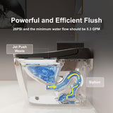 Unikoo Smart Toilet - Auto Open/Close, One Piece Elongated Design, LED Display ADA Compliant Comfort Height Toilet, Foot Sensor Flush, Auto Flush System, Heated Seat, Night Light for Modern Bathroom