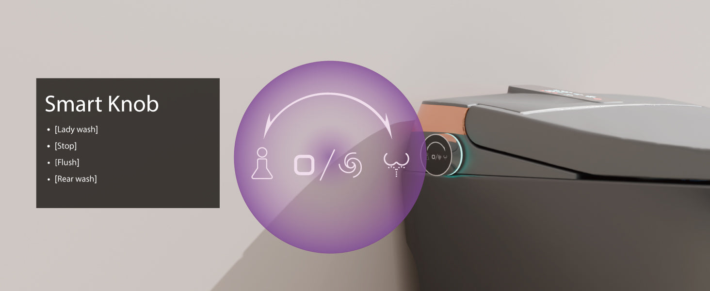 Unikoo Smart Toilet - Auto Open/Close, One Piece Elongated Design, LED Display ADA Compliant Comfort Height Toilet, Foot Sensor Flush, Auto Flush System, Heated Seat, Night Light for Modern Bathroom