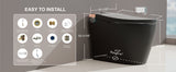 Unikoo Smart Toilet - Auto Open/Close, One Piece Elongated Design, LED Display ADA Compliant Comfort Height Toilet, Foot Sensor Flush, Auto Flush System, Heated Seat, Night Light for Modern Bathroom