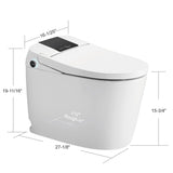 Unikoo Smart Toilet - Auto Open/Close, One Piece Elongated Design, LED Display ADA Compliant Comfort Height Toilet, Foot Sensor Flush, Auto Flush System, Heated Seat, Night Light for Modern Bathroom