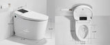 Unikoo Smart Toilet - Auto Open/Close, One Piece Elongated Design, LED Display ADA Compliant Comfort Height Toilet, Foot Sensor Flush, Auto Flush System, Heated Seat, Night Light for Modern Bathroom