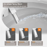 Unikoo Smart Toilet - Auto Open/Close, One Piece Elongated Design, LED Display ADA Compliant Comfort Height Toilet, Foot Sensor Flush, Auto Flush System, Heated Seat, Night Light for Modern Bathroom