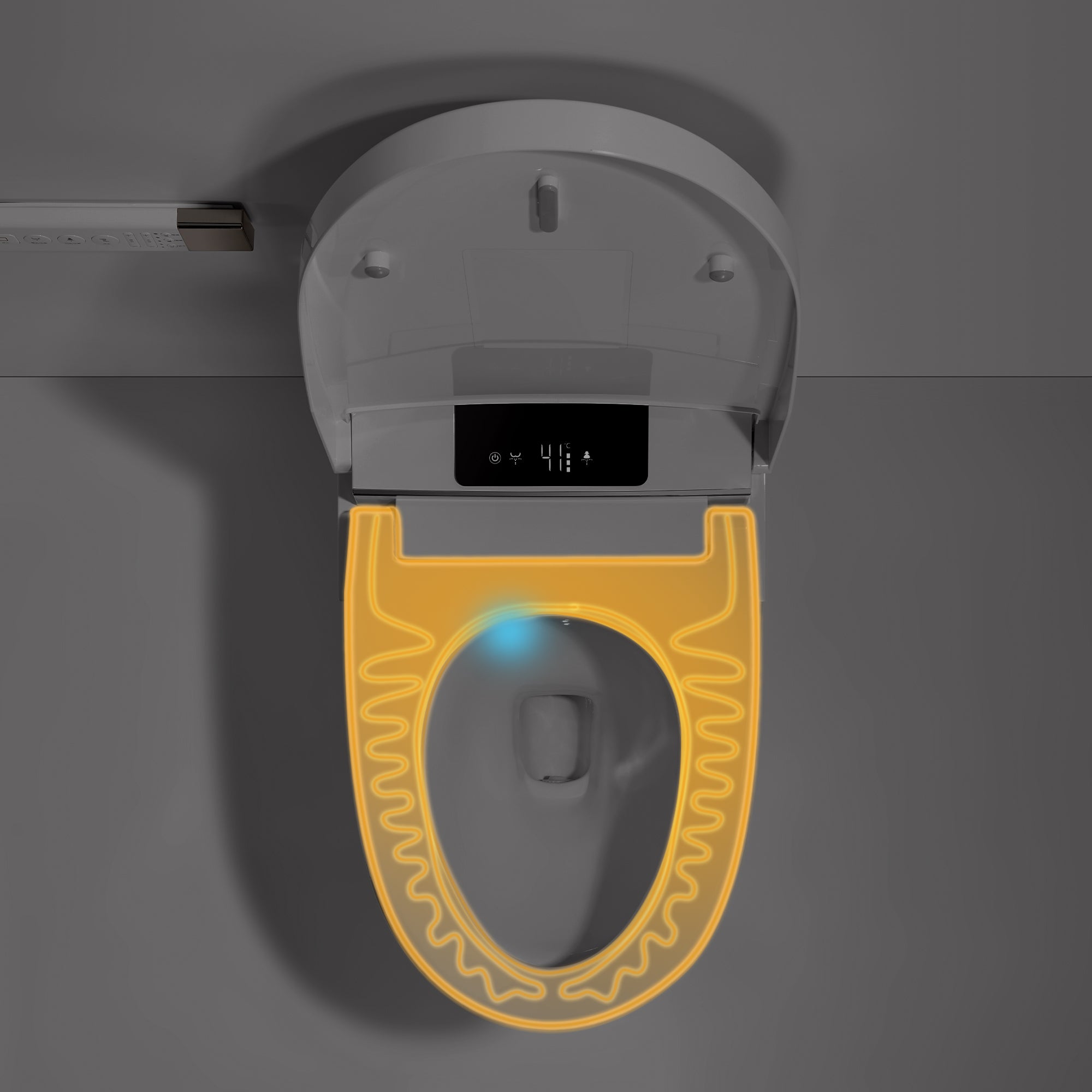 Unikoo Smart Toilet - Auto Open/Close, One Piece Elongated Design, LED Display ADA Compliant Comfort Height Toilet, Foot Sensor Flush, Auto Flush System, Heated Seat, Night Light for Modern Bathroom