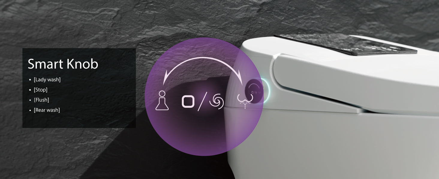 Unikoo Smart Toilet - Auto Open/Close, One Piece Elongated Design, LED Display ADA Compliant Comfort Height Toilet, Foot Sensor Flush, Auto Flush System, Heated Seat, Night Light for Modern Bathroom