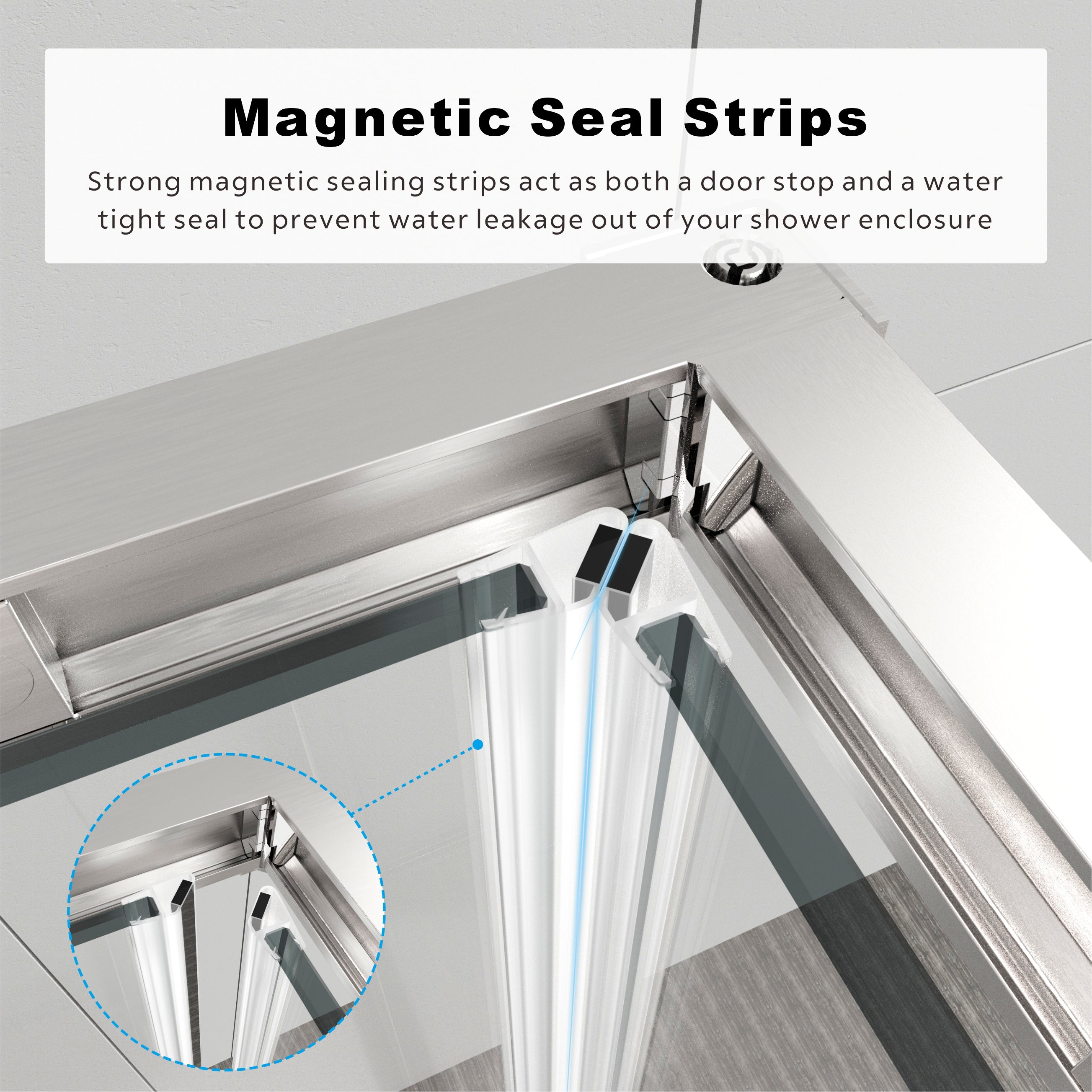 UK-E 40" L x 40" W x 72" H Square Corner Shower Door, Durable Aluminum Sliding Shower Enclosure with Enduro Shield 1/4" ANSI Certified Tempered Glass