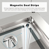 UK-E 40" L x 40" W x 72" H Square Corner Shower Door, Durable Aluminum Sliding Shower Enclosure with Enduro Shield 1/4" ANSI Certified Tempered Glass