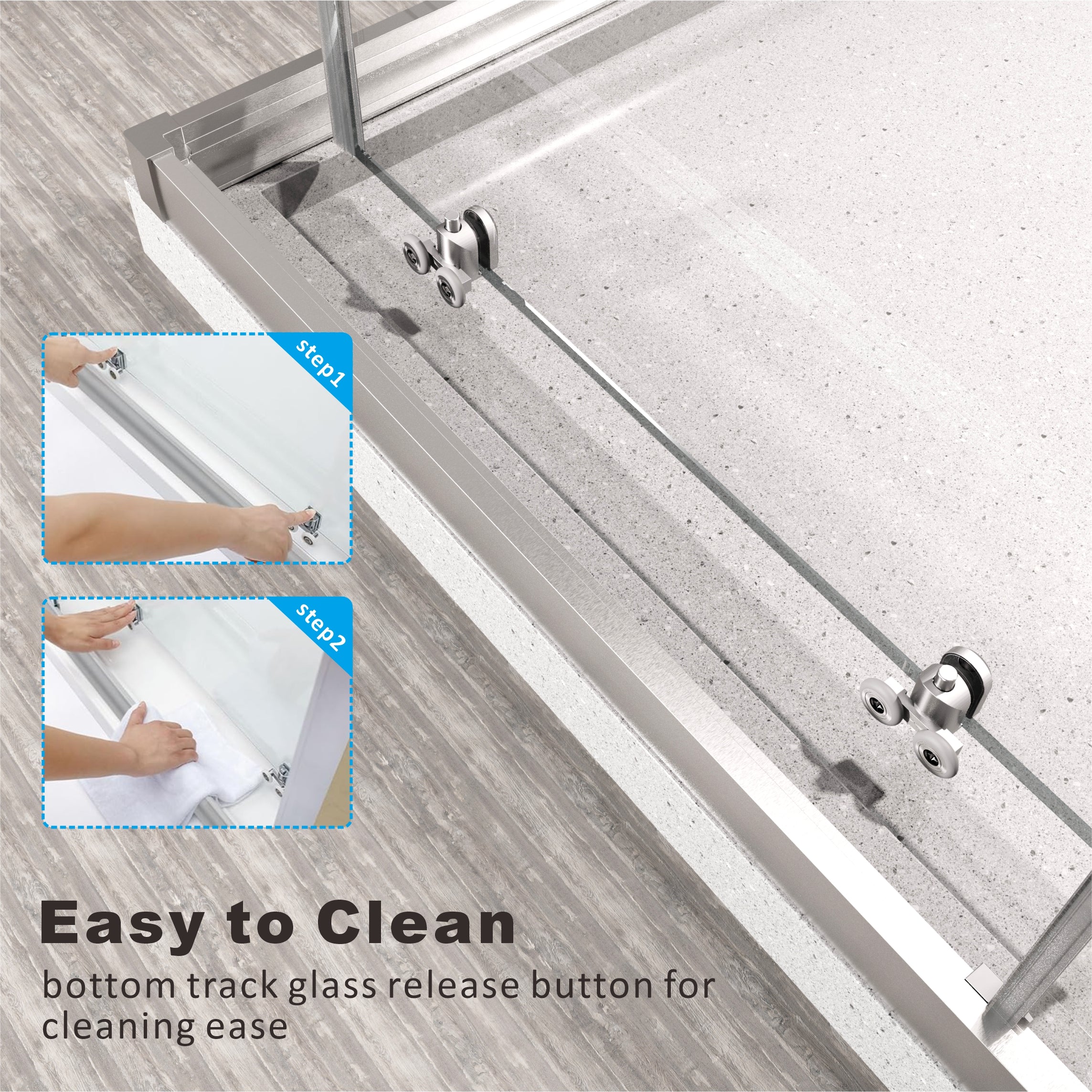 UK-E 40" L x 40" W x 72" H Square Corner Shower Door, Durable Aluminum Sliding Shower Enclosure with Enduro Shield 1/4" ANSI Certified Tempered Glass