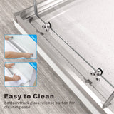 UK-E 40" L x 40" W x 72" H Square Corner Shower Door, Durable Aluminum Sliding Shower Enclosure with Enduro Shield 1/4" ANSI Certified Tempered Glass