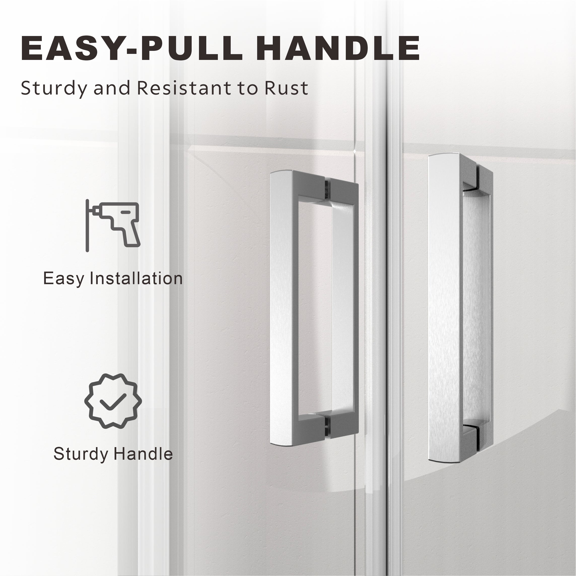UK-F 32" L x 32" W x 72" H Square Corner Shower Door, Durable Aluminum Sliding Shower Enclosure with EnduroShield 1/4" ANSI Certified Tempered Glass