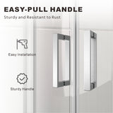 UK-F 32" L x 32" W x 72" H Square Corner Shower Door, Durable Aluminum Sliding Shower Enclosure with EnduroShield 1/4" ANSI Certified Tempered Glass