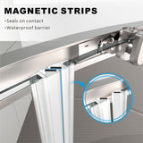 UK-F 32" L x 32" W x 72" H Square Corner Shower Door, Durable Aluminum Sliding Shower Enclosure with EnduroShield 1/4" ANSI Certified Tempered Glass