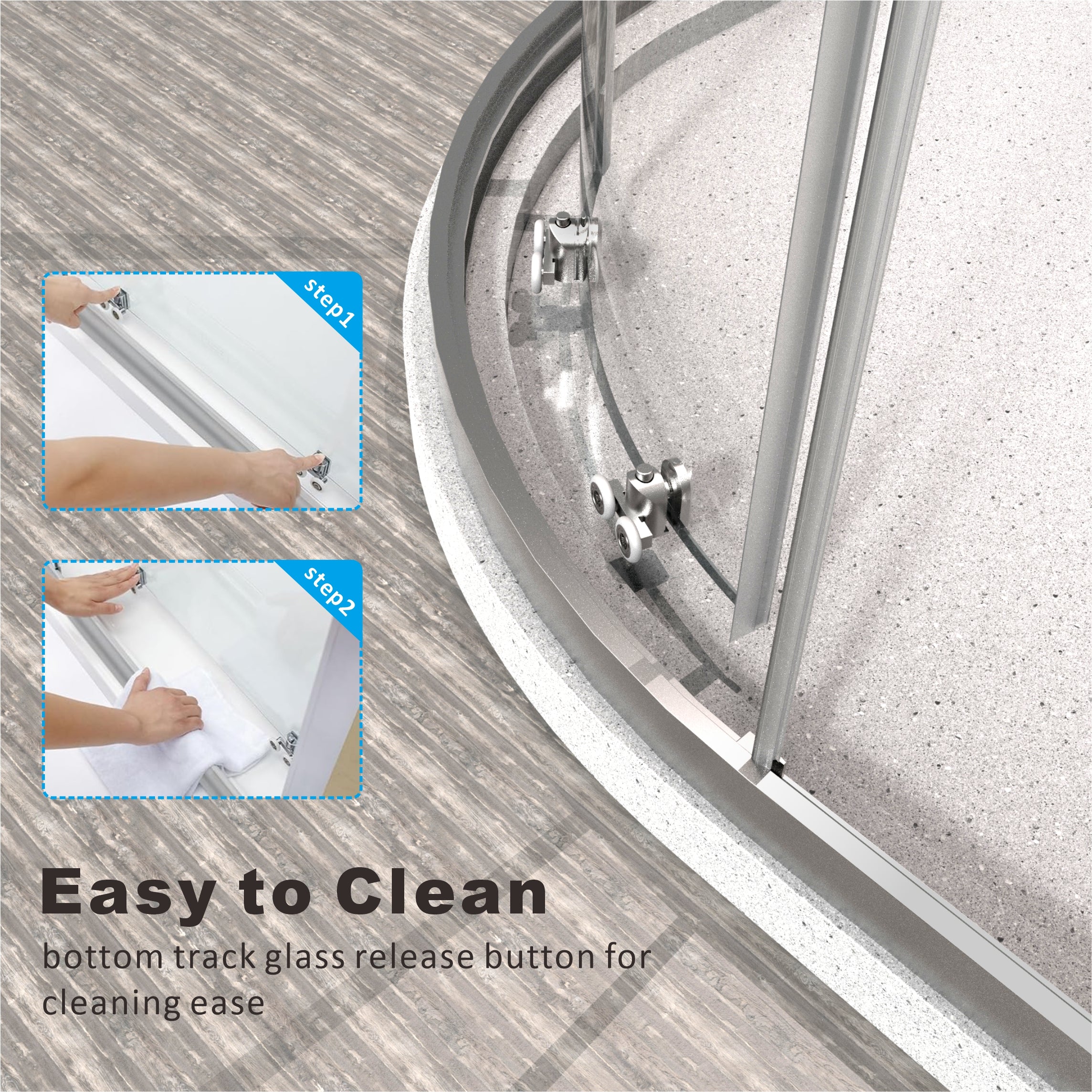 UK-F 32" L x 32" W x 72" H Square Corner Shower Door, Durable Aluminum Sliding Shower Enclosure with EnduroShield 1/4" ANSI Certified Tempered Glass