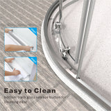 UK-F 32" L x 32" W x 72" H Square Corner Shower Door, Durable Aluminum Sliding Shower Enclosure with EnduroShield 1/4" ANSI Certified Tempered Glass