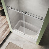 UKD01-56 to 60 in. W x 66 in. 2FP H Double Sliding Frameless Shower Door, EnduroShield 3/8 in. Clear Glass