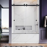 UKD01-56 to 60 in. W x 66 in. 2FP H Double Sliding Frameless Shower Door, EnduroShield 3/8 in. Clear Glass