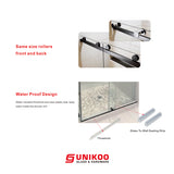 UKD01-56 to 60 in. W x 80in. 2FP H Double Sliding Frameless Shower Door, EnduroShield 3/8 in. Different Glass